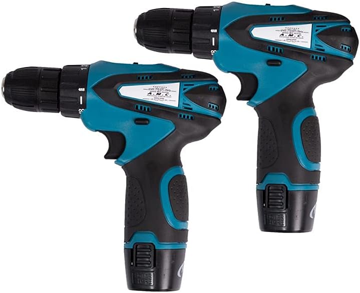 Coppia di trapani avvitatore e tassellatore da 18 Volts doppia batteria a litio, caricabatteria e valigetta inclusa, mandrino autoserrante con impugnatura ergonomica e sistema antivibrante