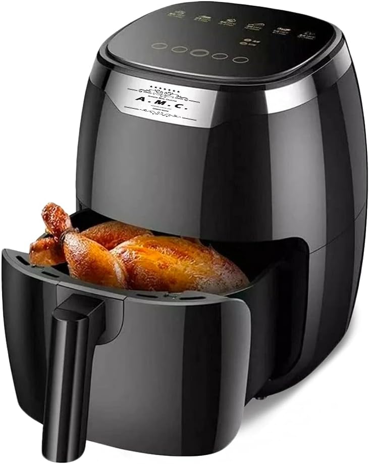 Friggitrice ad aria calda elettrica da 8 Litri, Friggitrice aria Senza Olio con Touch Screen LCD, fornetto elettrico da 1500W con 6 metodi di cottura, Cestino Staccabile, Senza BPA,8L,1500 W