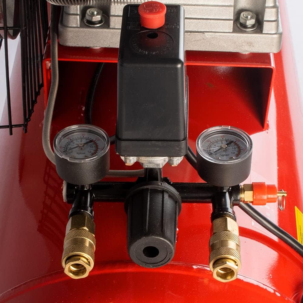 Compressore ad aria pressione 8 bar elettrico coassiale 3 Hp incluso Kit Accessori motore potente termicamente silenziato protetto con Carcassa esterna in alluminio'