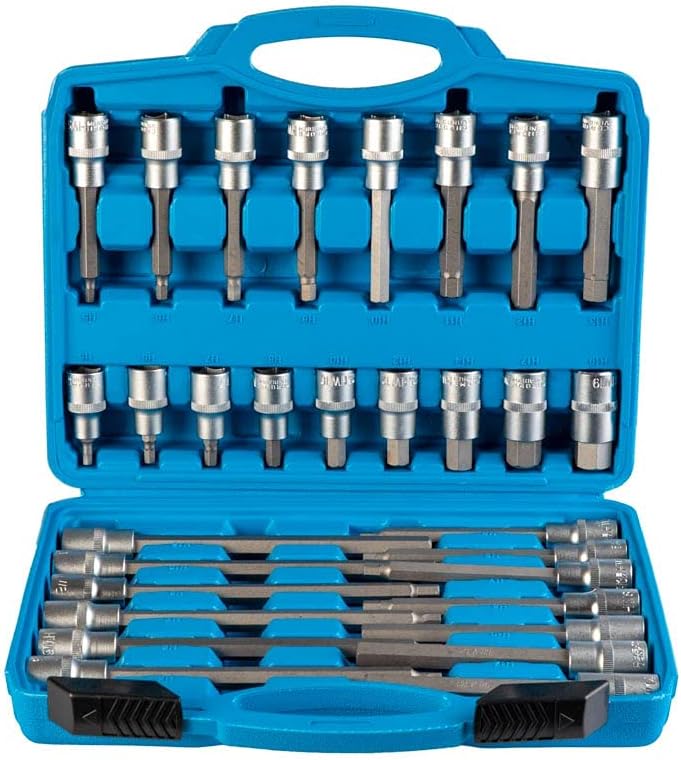 Set di bussole 1/2 pollice composto da ben 88 pezzi di bussole scanalate, esagonali e torx tutti i set sono comprensivi di valigetta portautensili così da poter individuare facilmente le misure