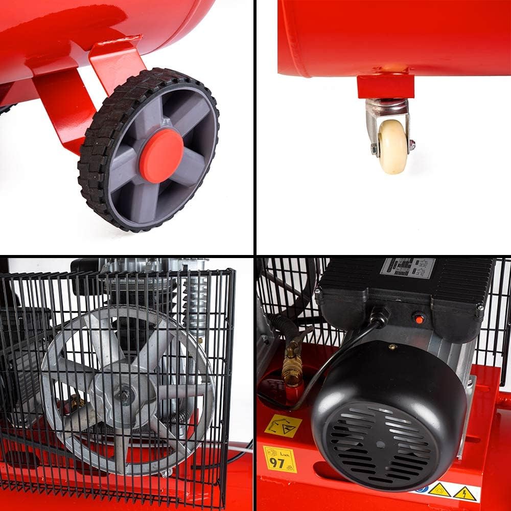 Compressore ad aria pressione 8 bar elettrico coassiale 3 Hp incluso Kit Accessori motore potente termicamente silenziato protetto con Carcassa esterna in alluminio'