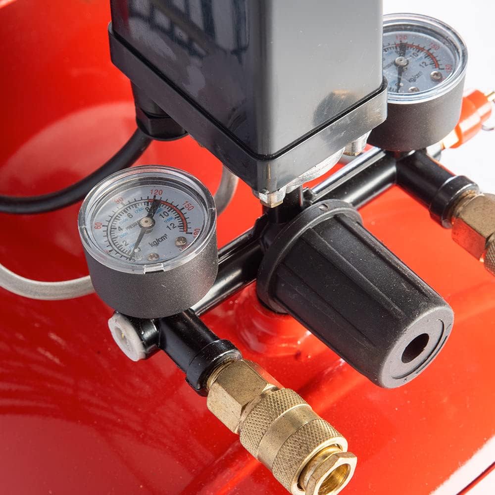 Compressore ad aria pressione 8 bar elettrico coassiale 3 Hp incluso Kit Accessori motore potente termicamente silenziato protetto con Carcassa esterna in alluminio'