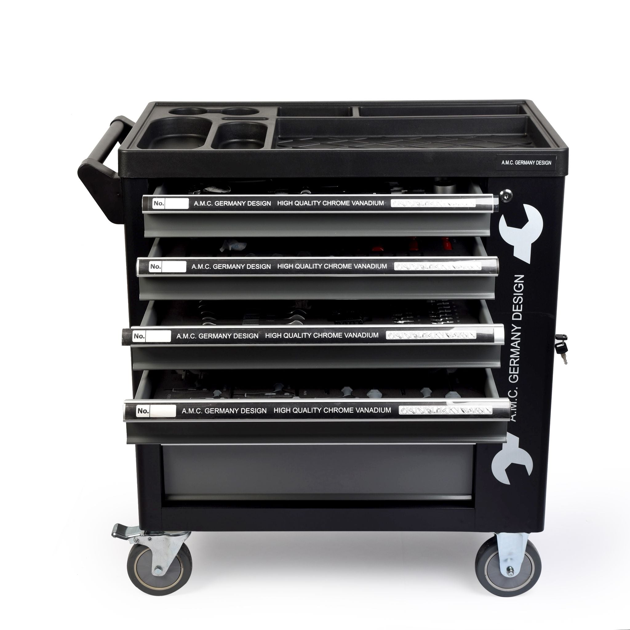 Carrello porta attrezzi completo di utensili 6 cassetti con organizer completo di 1000 utensili
